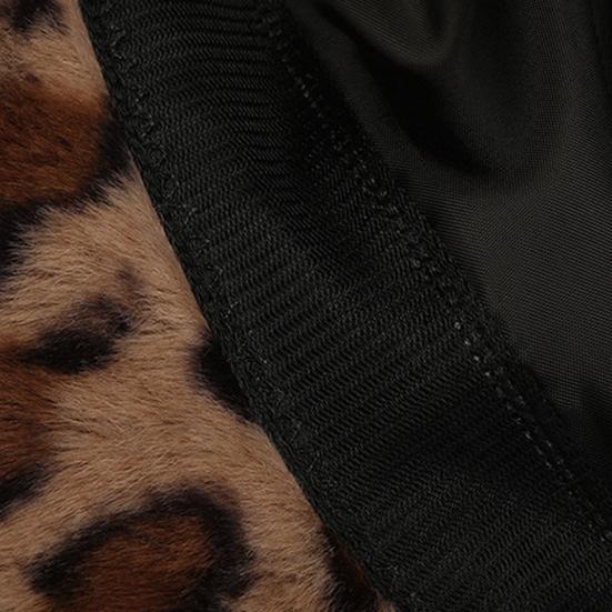 Dámská zimní čepice Plochá kupole Klobouk s leopardím potiskem Čepice umyvadlo zesílená teplá plyšová čepice kyblík Teplá pletená čepice