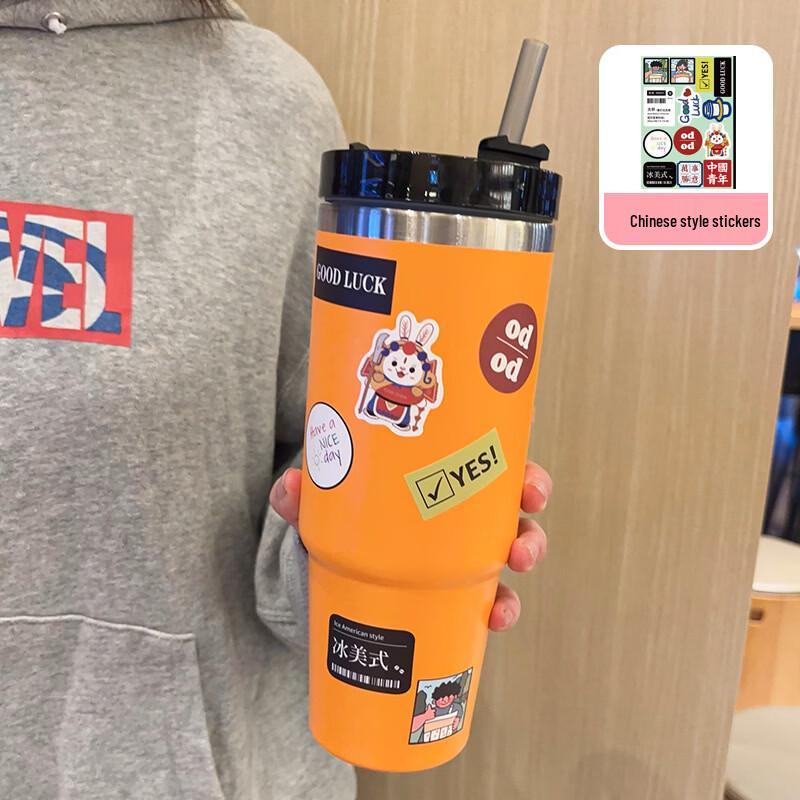 Shangqi 890ML Stainless Steel Insulated Straw Mug 2-Pack