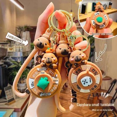 Capybara Cartoon Spinner Keychain - Cute Bag Charm Small Gift