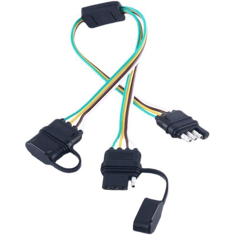 ABBP-For LED Tailgate And Trailer Lights Compatible 4 Pin Flat Y-Splitter Plug Adapter With Dual Output