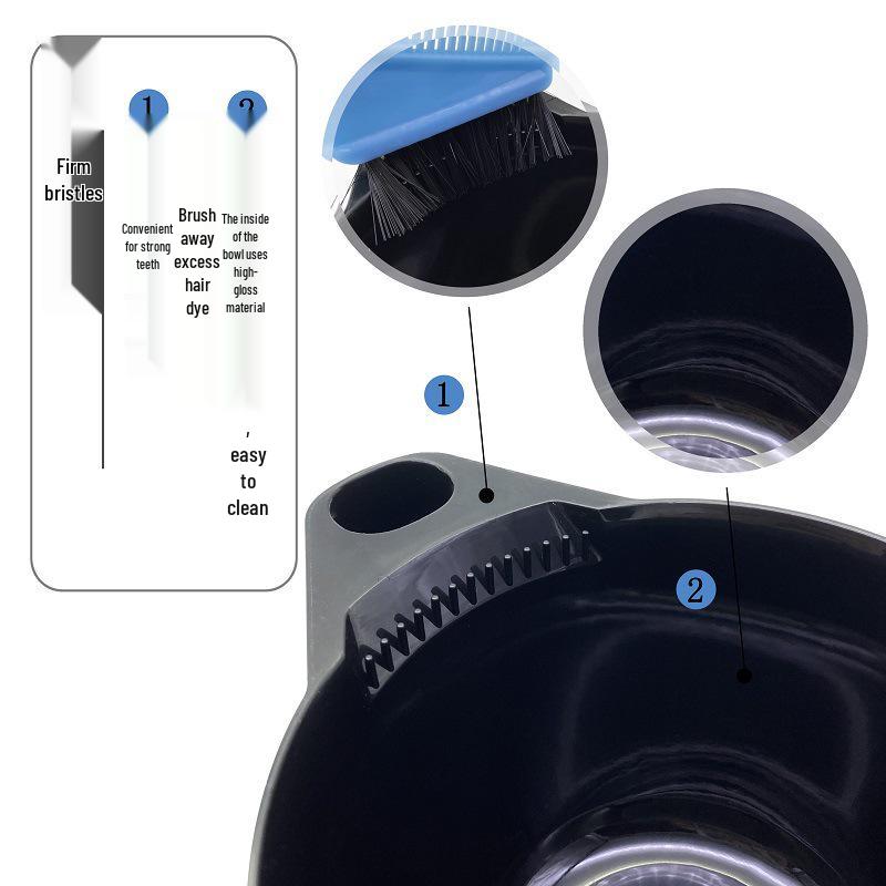 Eco-Friendly Black Hairdye Mixing Bowl - Round, Handheld, Salon-Grade