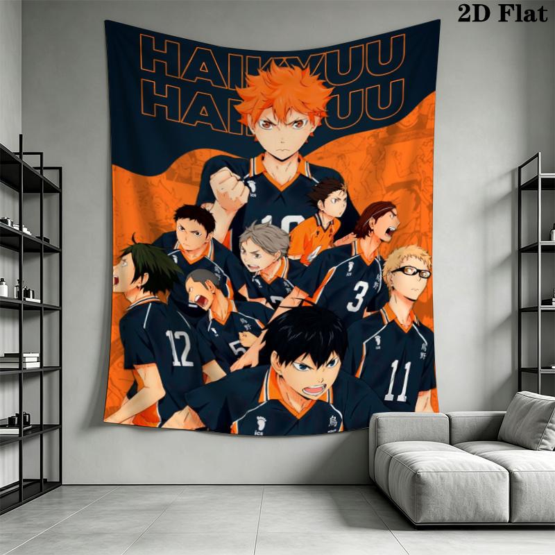Haikyu!! anime Wall Tapestry Aesthetic Wall Hanging Printed Fabric Blanket Decorative Tapestries for Bedroom Living Room Home Decor