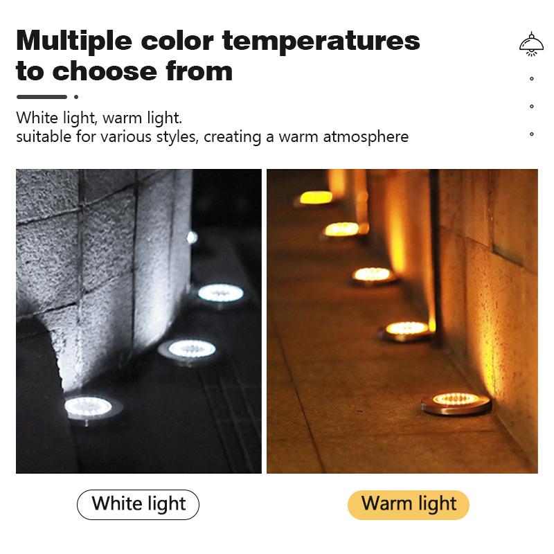 Outdoor Solar Disc Light 8/20 LED IP65 Outdoor Garden Solar Underground Lamps Deck Light Buried Solar Garden Decorative Light