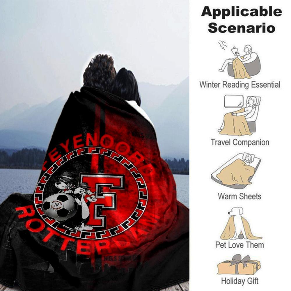 Feyenoord Print Flanelldecke Hohe Qualität Warm Bequem Decke für Alle Jahreszeiten Perfekt für Geschenke Heimdekoration