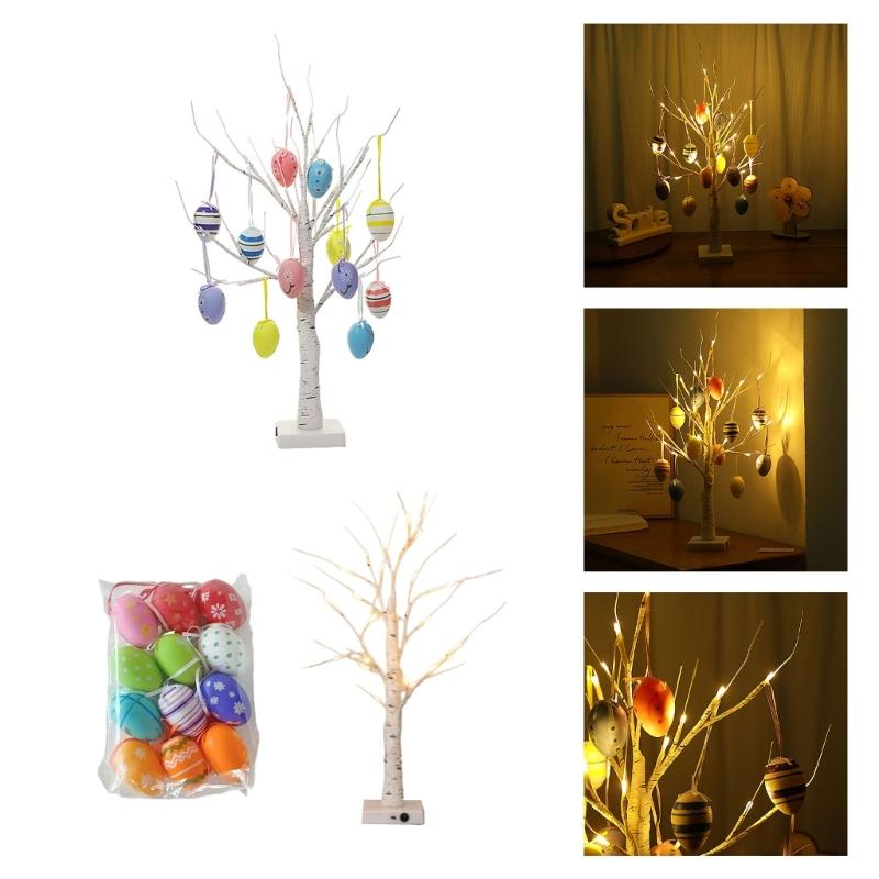 Festives LED Easter Eggs Tree Decoration For Easter Celebrations Easy Assembly Home Party Ornament Table Centerpiece