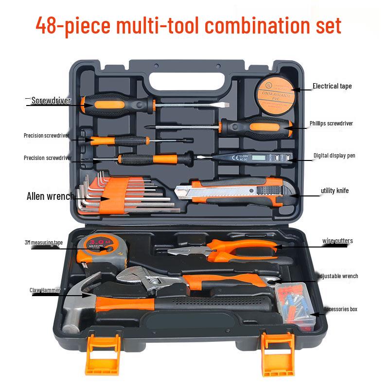 Electrician, Carpenter, Plumber Tool Set: Complete Combination Toolbox for Repairs