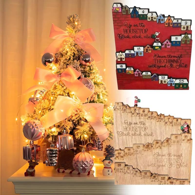 Christmas Countdown Calendar Ornaments Santa Castle Desktop Decoration Crafts
