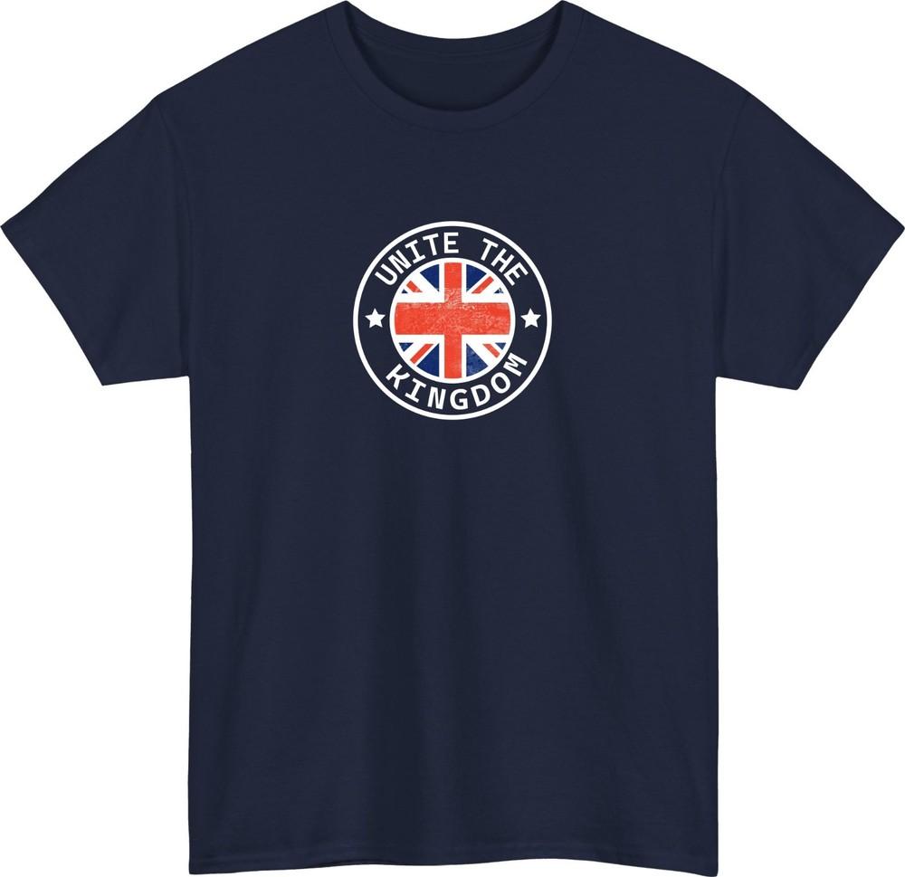Unite the kingdom tshirt centre chest uk flag british patriotic gift tee top S