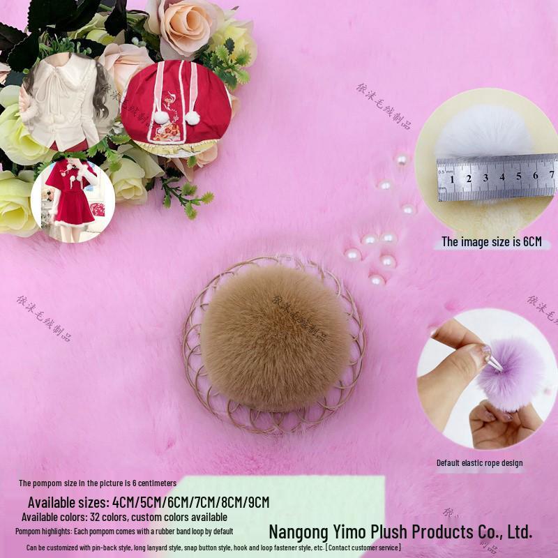 Imitation Rabbit Fur Pom-Poms: 4cm, 6cm, 7cm DIY Plush Balls for Jewelry, Clothing, Hats, Shoes, Bags, and Trims
