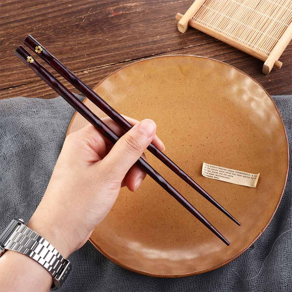 Sushi Noodles Wooden Rustic Elegant Reusable Flatware Chopsticks Tableware Kitchen Utensils