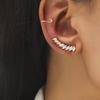 Bohemian Leaves Zircon Ear Clip Earrings For Women Simple Rhinestone Leaf Cartilage Ear Cuff Wedding Party Banquet Jewelry Gifts