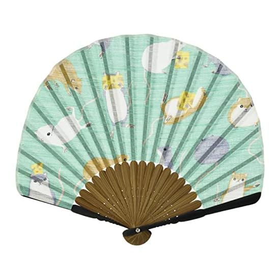 Yamamoto Jin Shoten Rakkwa Yoko Matsumoto Folding Fan (with Fan Case) Mouse
