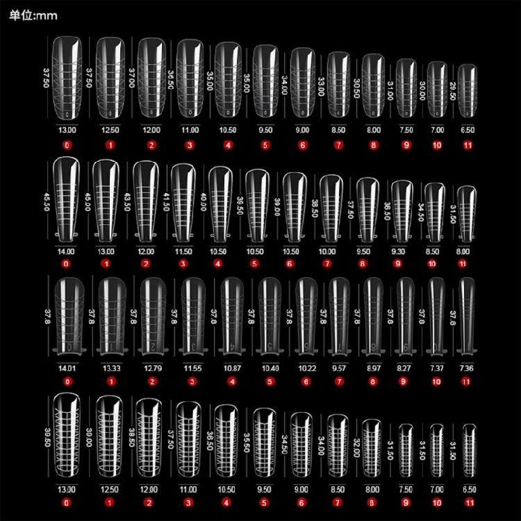 288 Pcs Nail Forms Set Nail Extension Molds Nail Forms Manicure Supplies