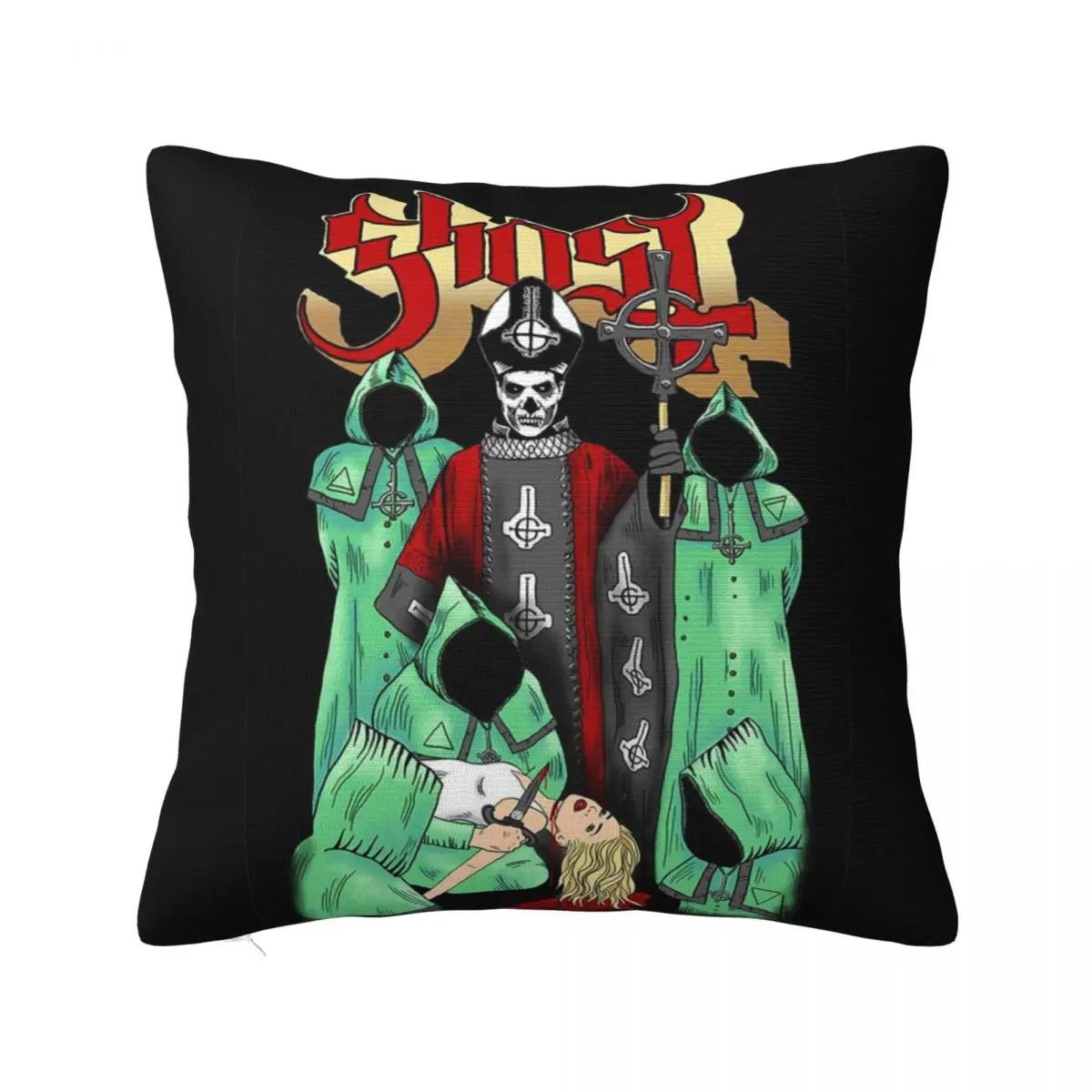 

G-Ghosts Rock Music Pillow Cover Green Cushion Cover Custom Pillow Case Funny Pillowcases For Sofa Home Decorative 12x12Inch