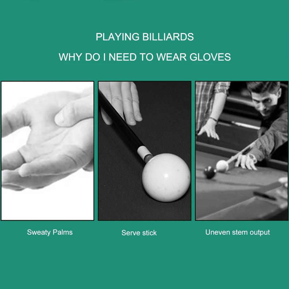 Open Fingers Pool Gloves Non-Slip Spandex Snooker Billiards Match Gloves Left/Right Hand Pool Cue Gloves Billiard Accessories