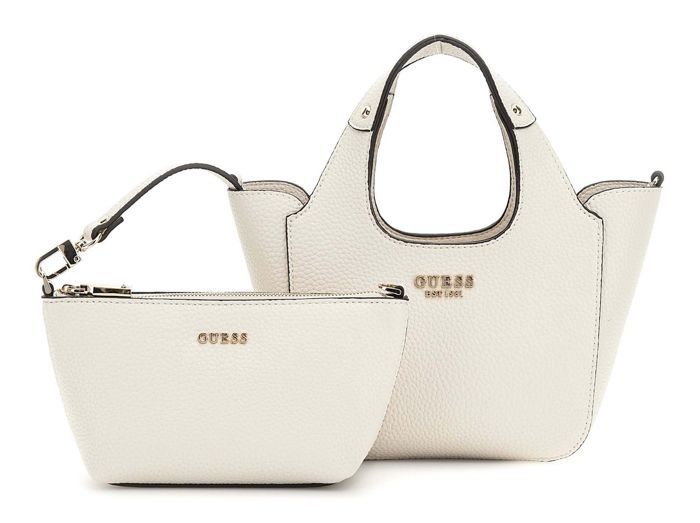 GUESS Sac à main crème pour femme - Helina Mini Tote Bone 296914