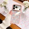 Full screen yellow powder floral application Apple 17Promax mobile phone case spring iPhone15 transparent anti-drop 16pro