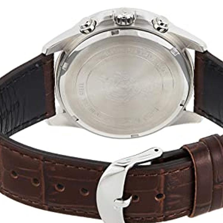 Casio Edifice Serie Einfache Lässige Mode Quarzwerk Echtes Lederarmband Uhr Herrenuhren Silber EFR-526L-7AV