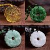 Chinese Amulet Artificial Jade Pixiu Phoenix Buddhist Retro Vintage Pendant Necklace Protect Charm Talisman Powerful Money Wealth Health Luck Jewelry