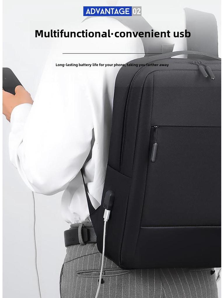 Men's High-End Waterproof Commuter Backpack: Large-Capacity Travel Computer Bag