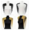 1 Pair Sequined Beaded Uniform Epaulets Party Costume Epaulettes Glittering Shoulder Bars Epaulet for Stage Performances