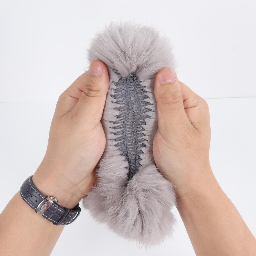 New Brand Women Real Natural Rabbit Fur Mittens Winter Warm Fluffy Lady Real Rabbit Fur Gloves Knitted Good Elastic Fur Glove