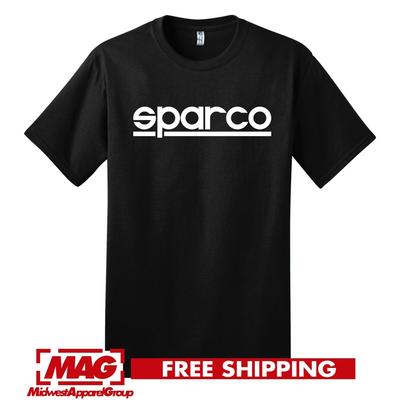 SPARCO SİYAH T-SHIRT Logo Yarış Oto Koltukları Vites Oyun Yarış Arabası Otomotiv Aletleri Unisex T-Shirt