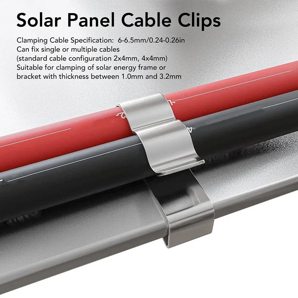 10/30/100 PCS 304 Stainless Steel Solar PV Cable Clips/Clamp For PV Solar Cable Wire Installation In Photovoltaic System