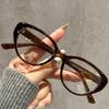 New Retro Cat Eye Black Frame Flat Light Mirror Anti-blue Light Myopia Glasses Small Face Women's Glasses Frame 9027