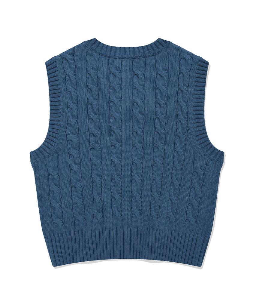 COVERNAT WOMAN Cable Knit Vest Blue
