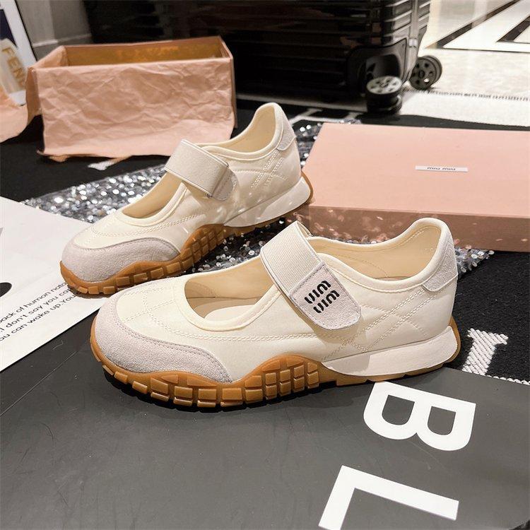 Not tired feet thick soles Velcro Mary Jane shoes women's versatile round head casual shoes one pedal retro sports shoes