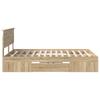 Bed Frame with Headboard Sonoma Oak Finish 140 x 200 cm Engineered Wood
