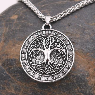 World Tree Tree of Life Metal Necklace Nordic Myth Popular Necklace Trendy Men Pendant Wholesale