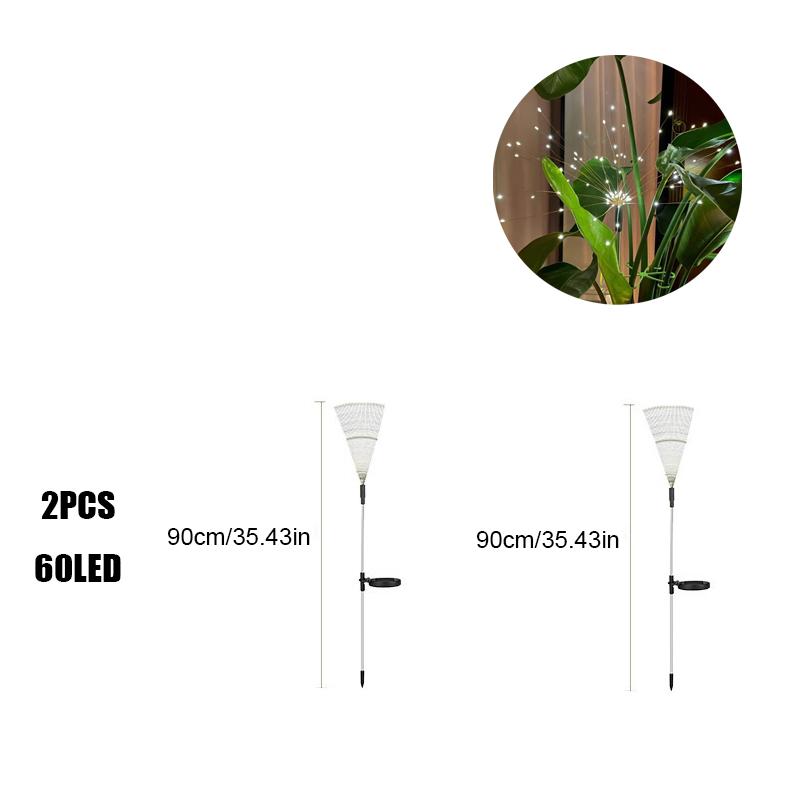 [Kaufe 1, erhalte 4] Solare Feuerwerksleuchten für den Außenbereich, wasserdicht, mit 8 Beleuchtungsmodi, Weihnachts-Hof-Festival-Party-Licht
