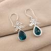 Natural Apatite Gemstone 925 Sterling Silver Jewelry Handmade Earrings 1.84" CE-27-10