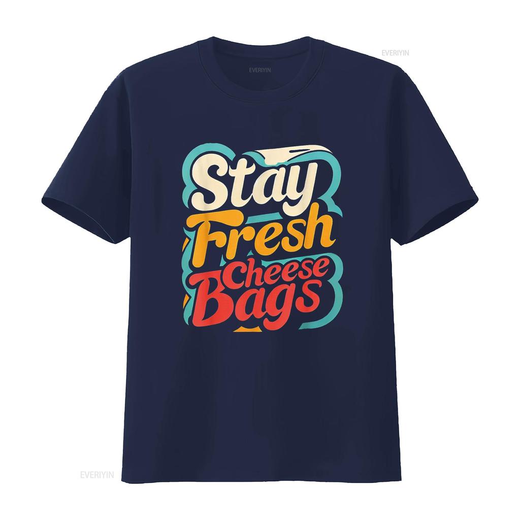 Stay Fresh Cheese Bags T Shirt vintage Washed homme Casual Stylish Unisex fashion Comfortable Soft Slightly designer clothes