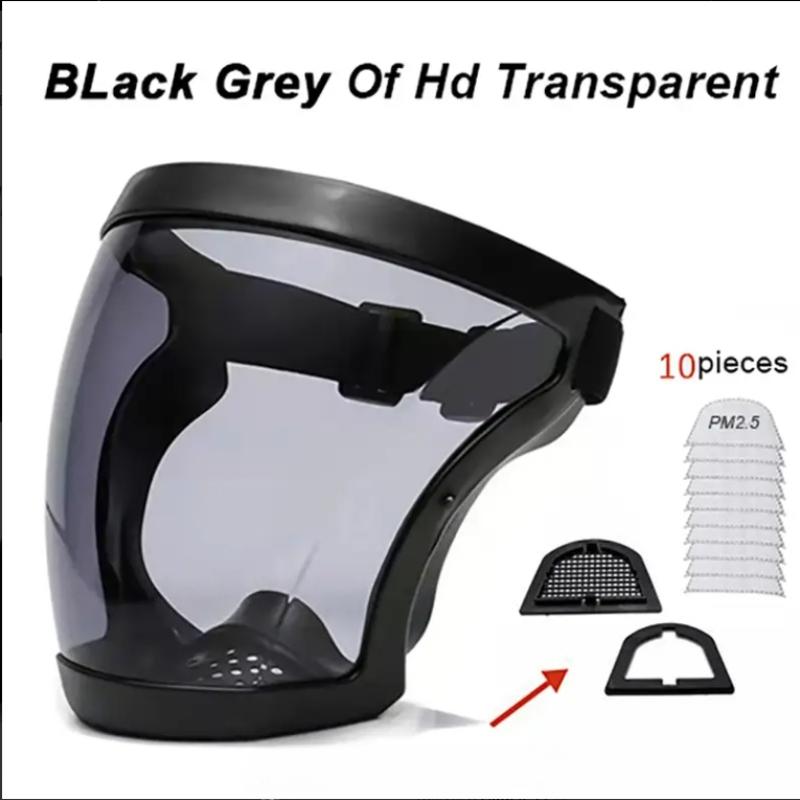 

1 комплект, Прозрачный полнолицевой щиток с 10 фильтрами | Подходит для мужчин и женщин - Для занятий в помещении и на открытом воздухе, для езды на велосипеде на открытом воздухе.