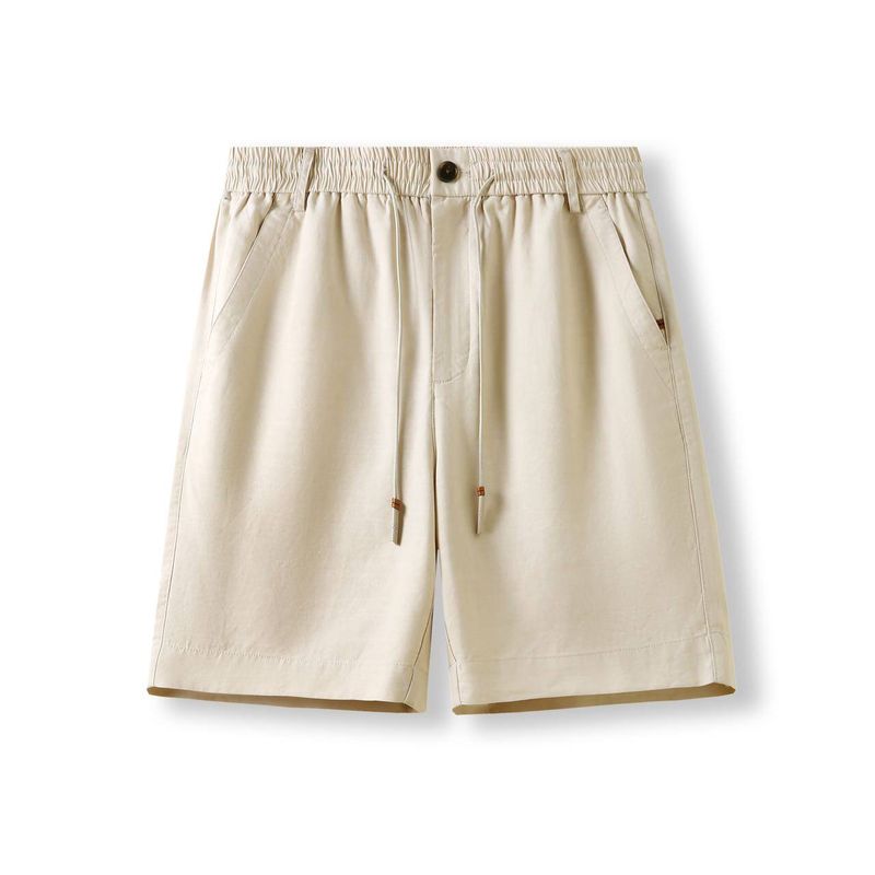 Old Money Style Lyocell Tencel Linen Shorts for Men, Summer Thin Five-Point Pants, Foreign Trade Men's Casual Pants