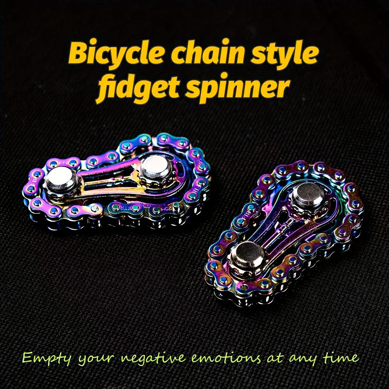 

Steampunk Stainless Steel Bike Chain Fidget Spinner, Silent CNC Desktop Toy for Stress Relief & Concentration