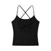 Women's Cross Back Tank Top V Neck Sleeveless Backless Slim Fit Stretchy Casual Summer Vest Shirt