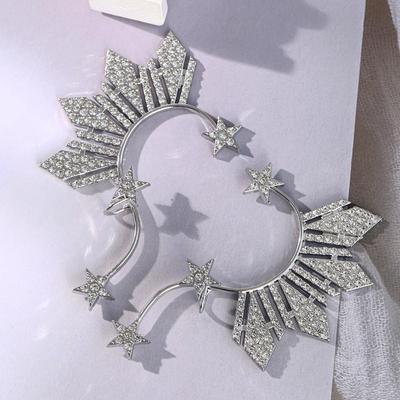 European & American Fashion Elf Ear Cuff with Rhinestone Star Clip – No Piercing Needed