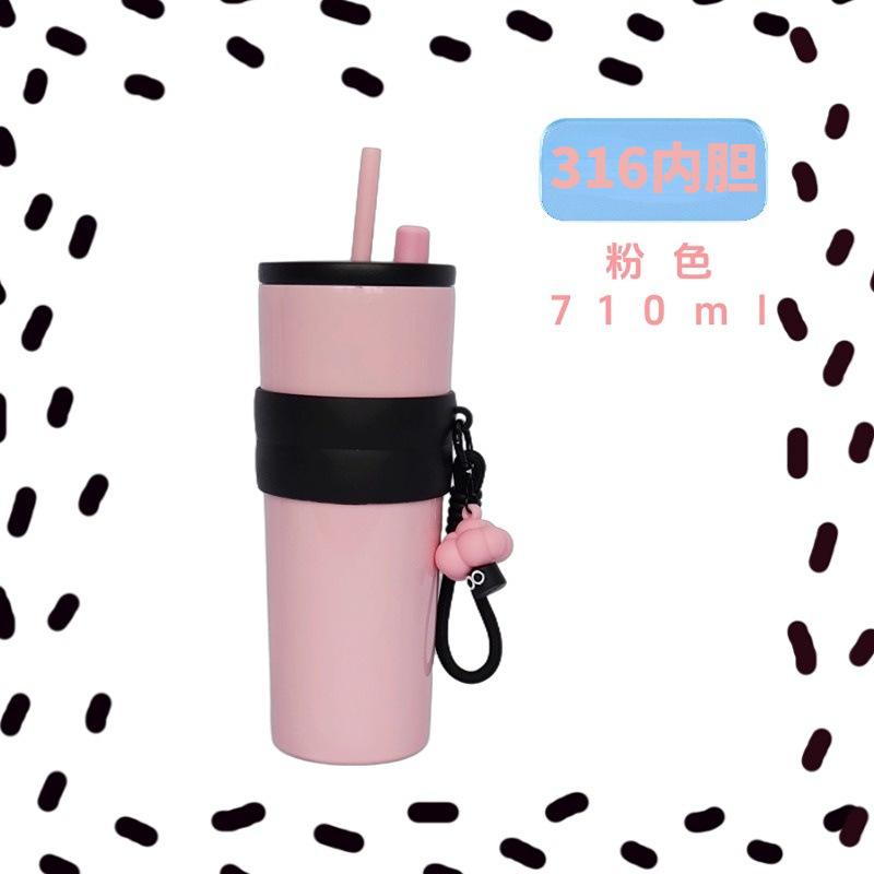 New 111 Stainless Steel Thermos Cup Portable Rope Portable Car Cup High Value Portable Ceramic Bingba Cup