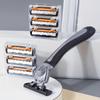 Three-Layer Replaceable Manual Razor Blades - Stainless Steel, Portable Design