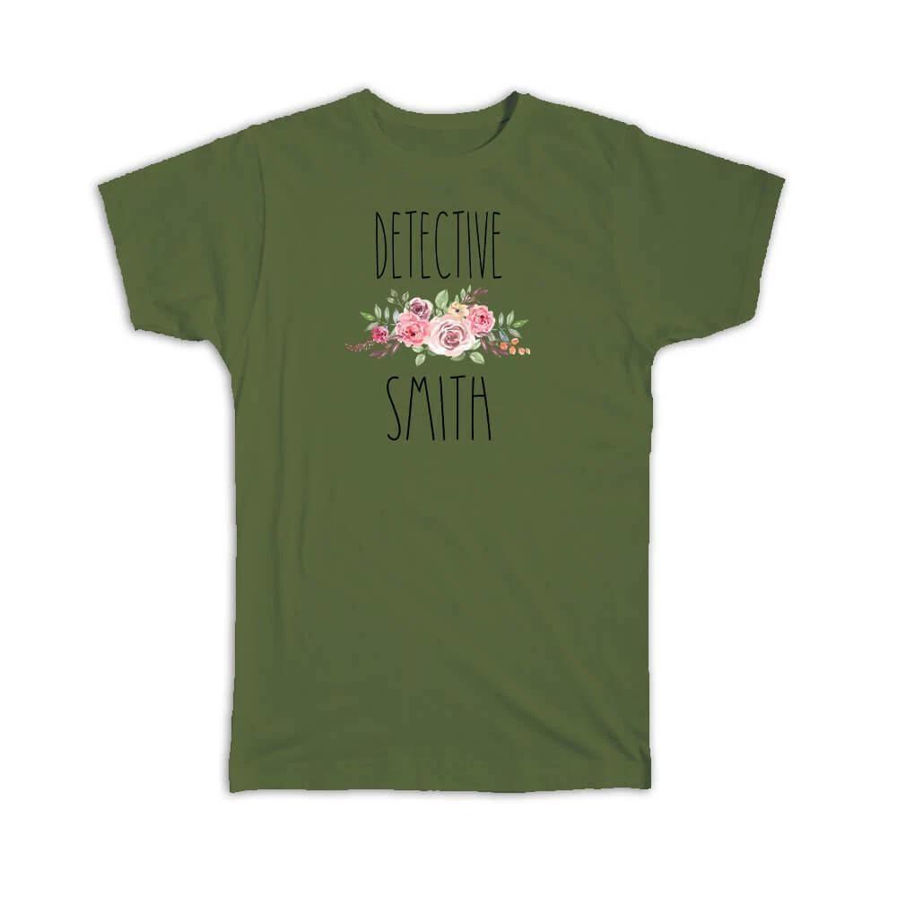 Gift T-Shirt : Personalized Detective Boho Name Floral Roses Flowers S