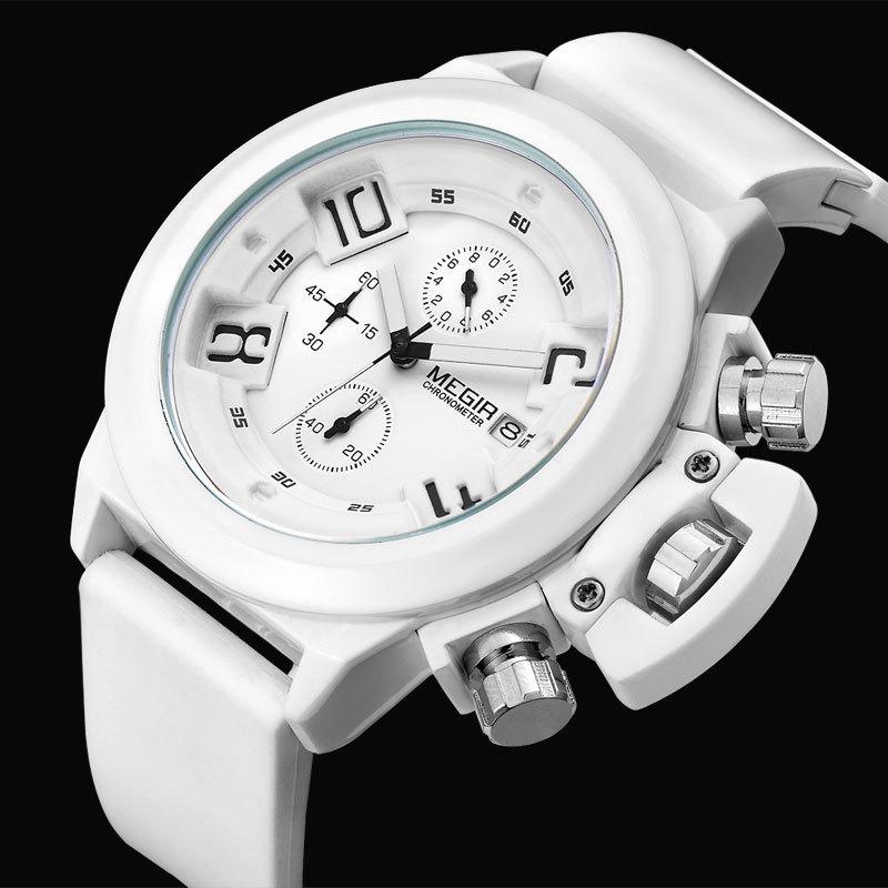 Multi-Functional Men S Watch, Sports Silicone Band Waterproof Calendar Quartz Watch 2002 белый