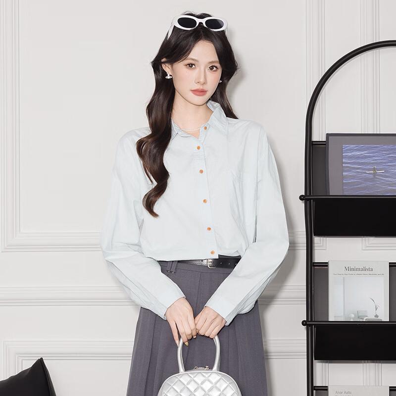 Taluoman Chic Long-Sleeve Pocket Blouse One Size