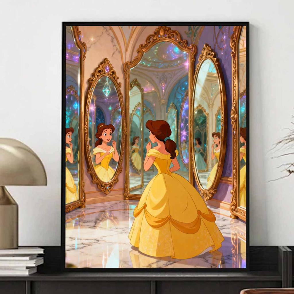 Disney Belle's Yellow Dress diamond art painting kit 5D handmade diy diamond painting, home wall decoration