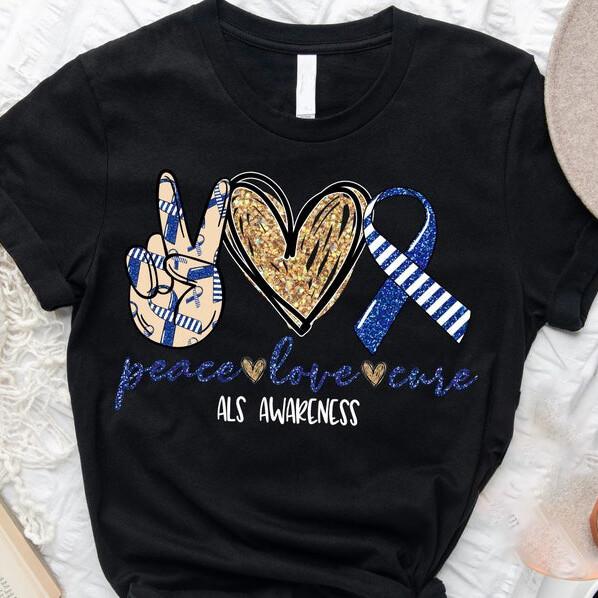 ALS Awareness Shirt, Als Shirt, Blue Ribbon Shirt, Als Warrior Shirt, Als Surviv M