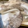 New Silk Silk Scarf Women's Spring Fashion Elegant Peony Plain Crepe Satin Silk Scarf 100% Mulberry Silk Square Scarf 53 Silk Scarf