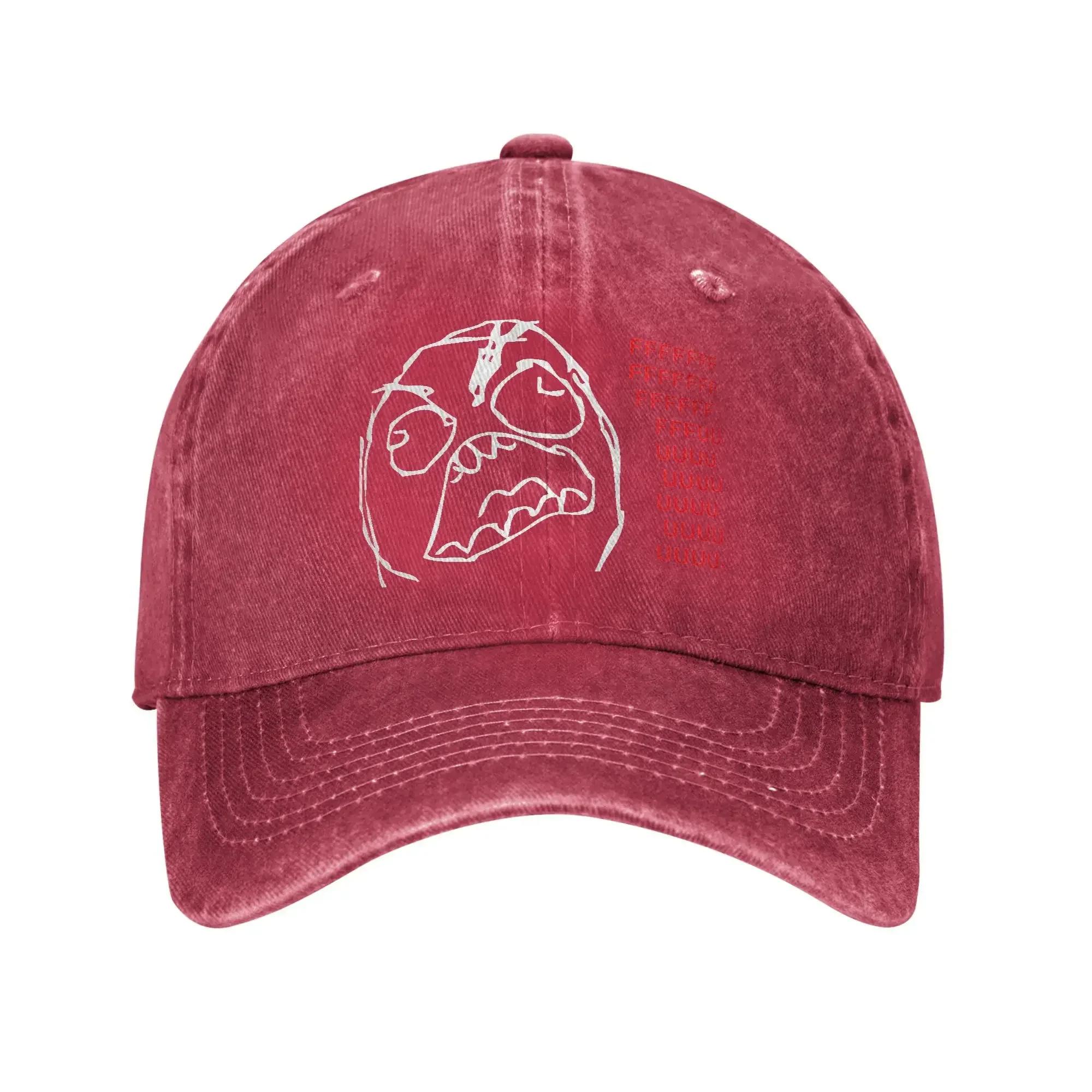 

Rage Guy Unisex Women Baseball Caps Distressed Cotton Hats Cap Fashion Outdoor Workouts Unstructured Soft Snapback Hat One Size